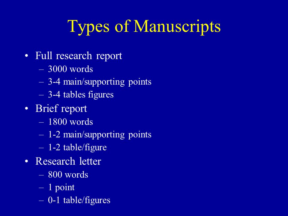 Types of research reports